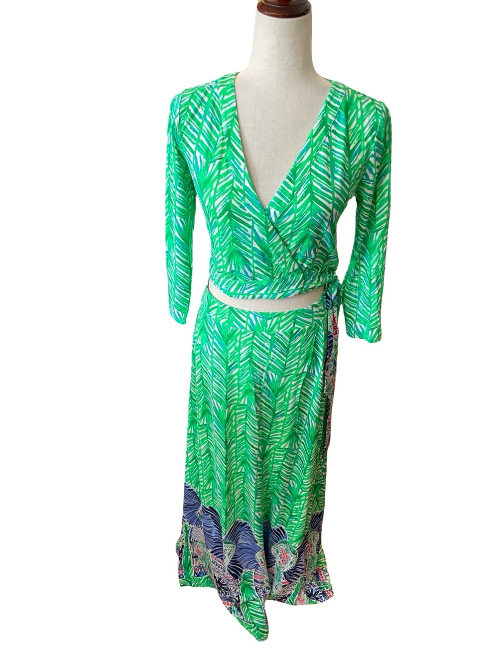 LILLY PULITZER Ruari Crop Top & Maxi Skirt Set In Toucan Green Costa Verde - Picture 3 of 15